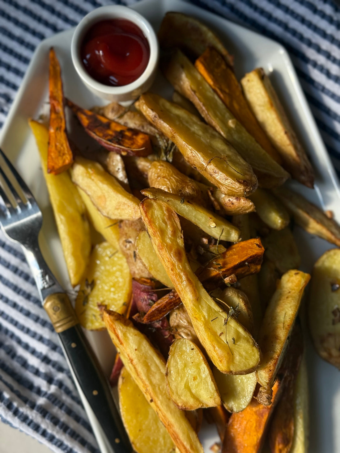 Garlic Roasted Fingerlings and Sweets